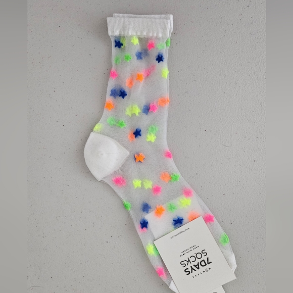 NWT: 7 Day Sheer and Neon Star Socks - Picture 3 of 4